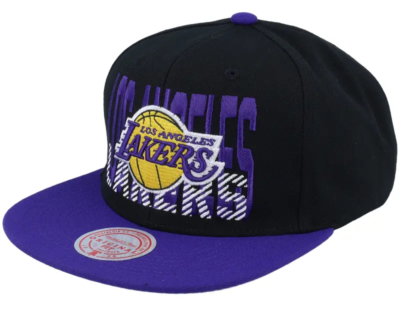 Mitchell & Ness Los Angeles Lakers Cross Check Black/Purple Snapback online