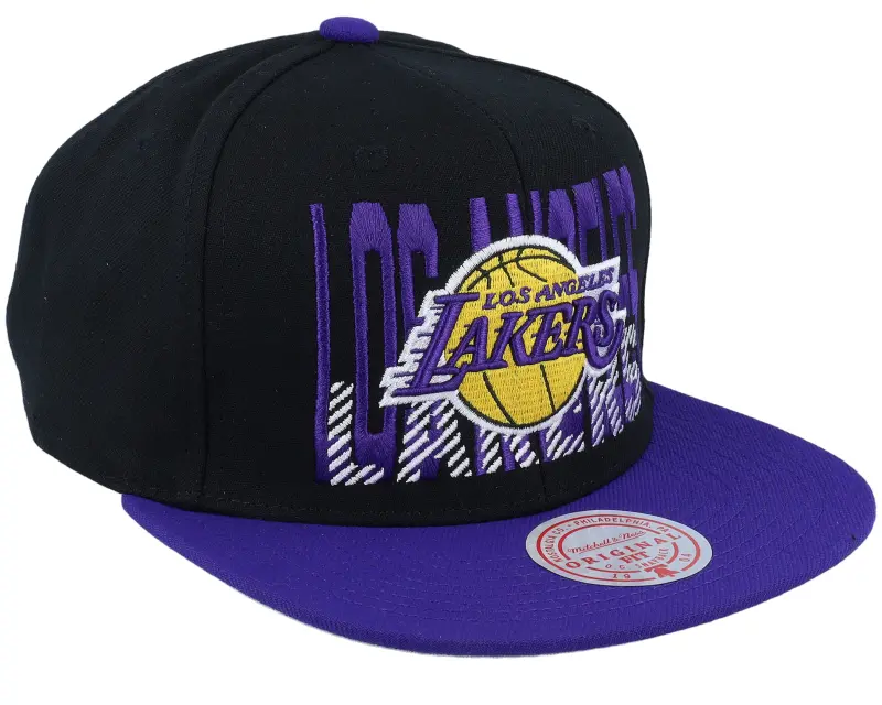 Mitchell & Ness Los Angeles Lakers Cross Check Black/Purple Snapback online