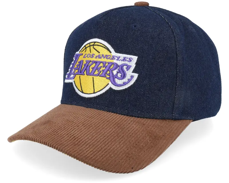 Mitchell & Ness Los Angeles Lakers D-stressed Pro Dark Navy/Brown Corduroy A-frame Adjustable online