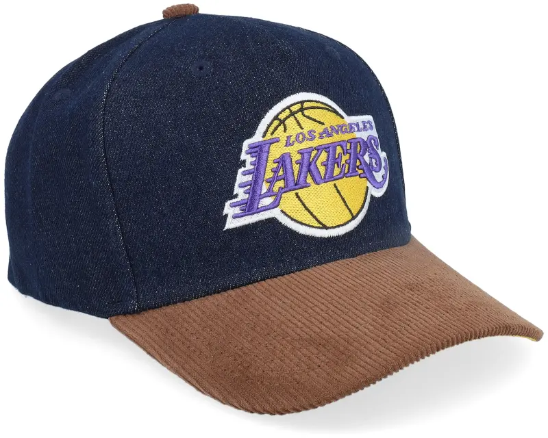 Mitchell & Ness Los Angeles Lakers D-stressed Pro Dark Navy/Brown Corduroy A-frame Adjustable online