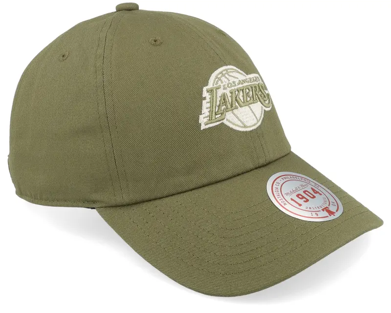 Mitchell & Ness Los Angeles Lakers Fashion Olive Dad Cap online