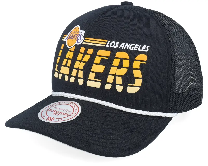 Mitchell & Ness Los Angeles Lakers Graded Black A-frame Trucker online