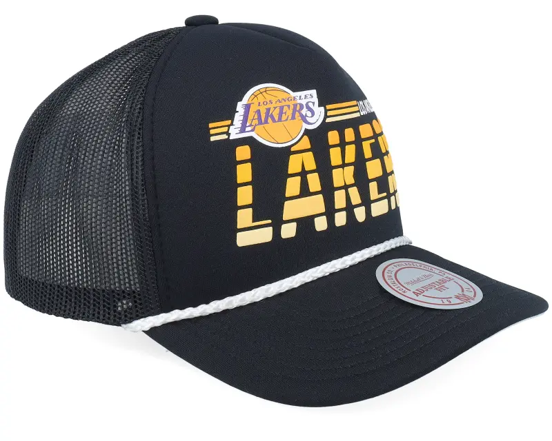 Mitchell & Ness Los Angeles Lakers Graded Black A-frame Trucker online