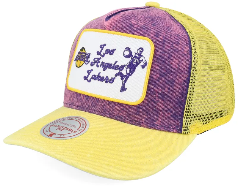 Mitchell & Ness Los Angeles Lakers Hometown Purple/Yellow A-Frame Trucker online