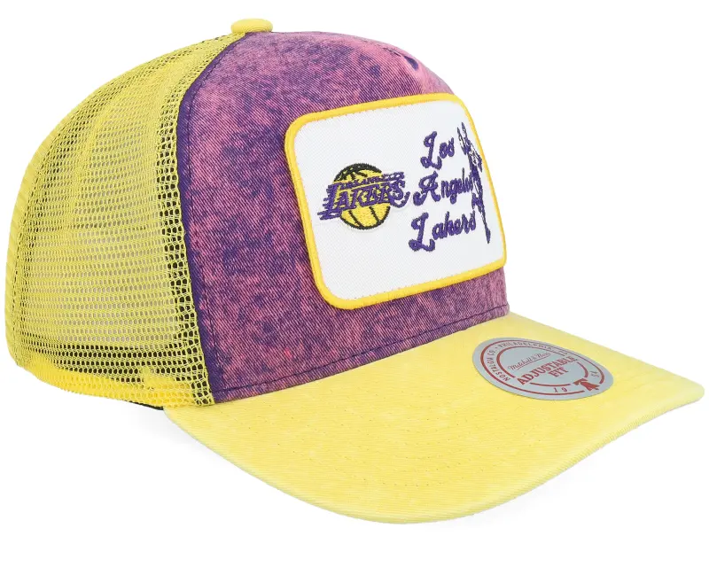 Mitchell & Ness Los Angeles Lakers Hometown Purple/Yellow A-Frame Trucker online