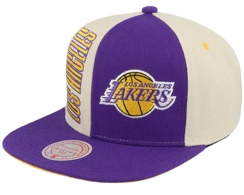 Mitchell & Ness Los Angeles Lakers Pop Panel Off White/Purple Snapback online