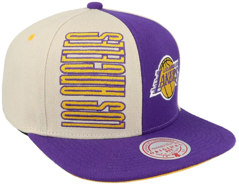 Mitchell & Ness Los Angeles Lakers Pop Panel Off White/Purple Snapback online