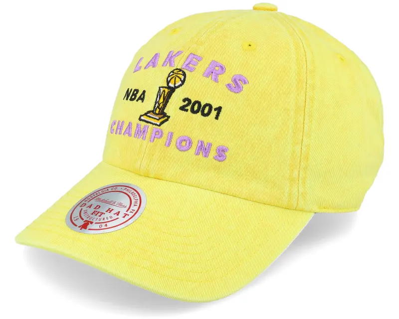 Mitchell & Ness Los Angeles Lakers Stone Washed Champions Yellow Dad Cap online