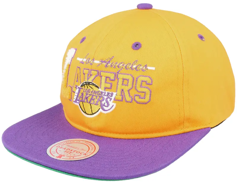 Mitchell & Ness Los Angeles Lakers Varsity Letter Yellow/Purple Snapback online