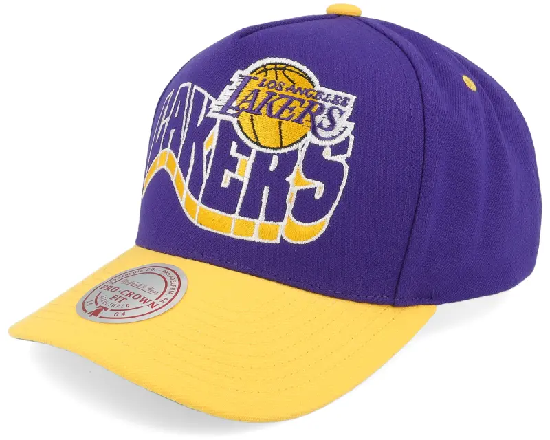Mitchell & Ness Los Angeles Lakers Wavy Pro Purple/Yellow A-frame Adjustable online