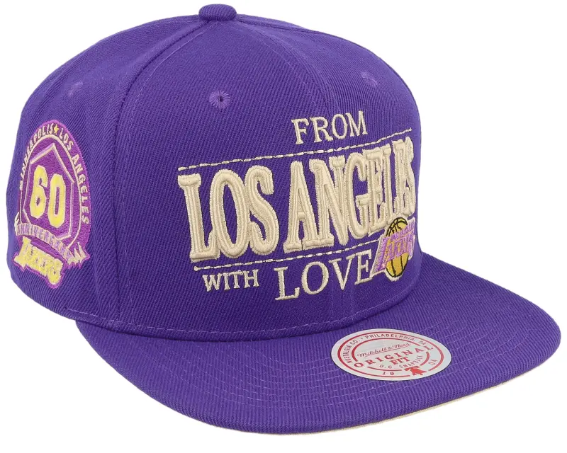 Mitchell & Ness Los Angeles Lakers With Love Hwc Purple Snapback online