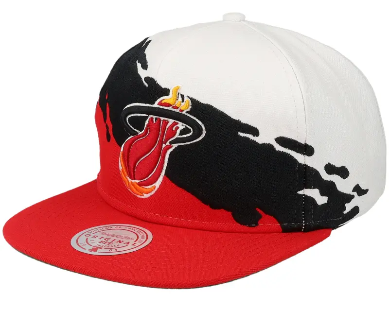 Mitchell & Ness Miami Heat Paintbrush White/Red Snapback online