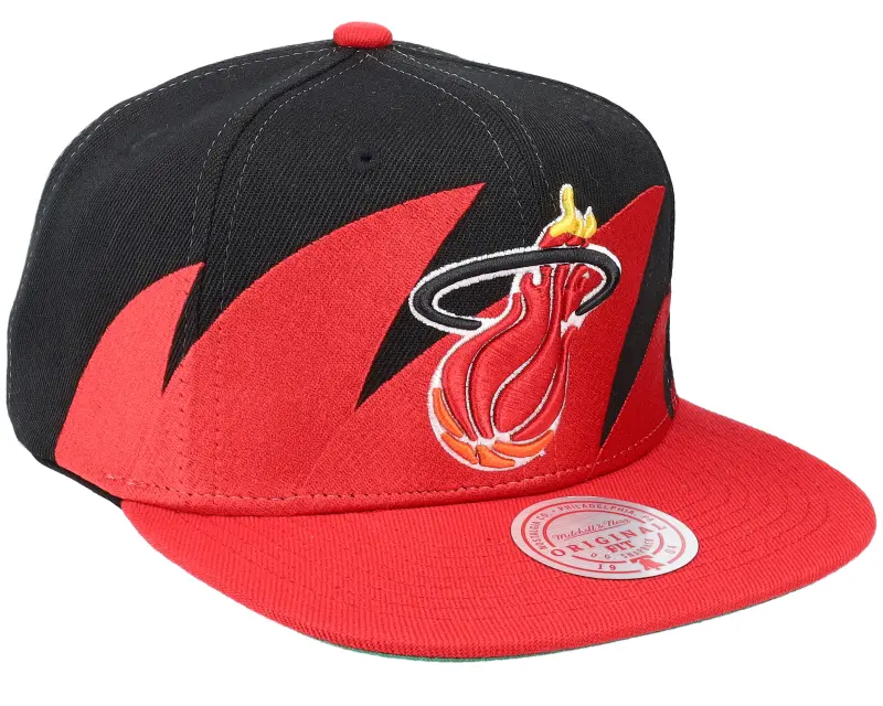 Mitchell & Ness Miami Heat Sharktooth Black/Red Snapback online