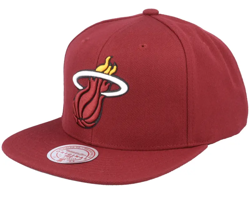 Mitchell & Ness Miami Heat Team Ground 2.0 Maroon Snapback online