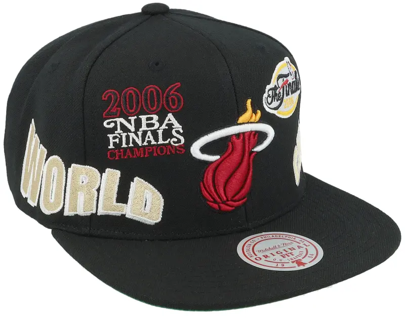 Mitchell & Ness Miami Heat World Champs Black Snapback online