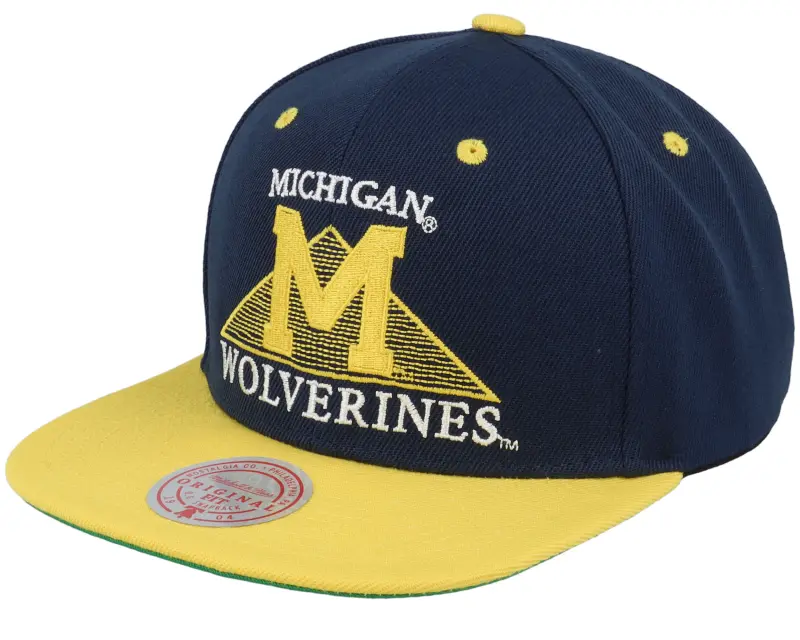 Mitchell & Ness Michigan Wolverines Monument Blue Snapback online