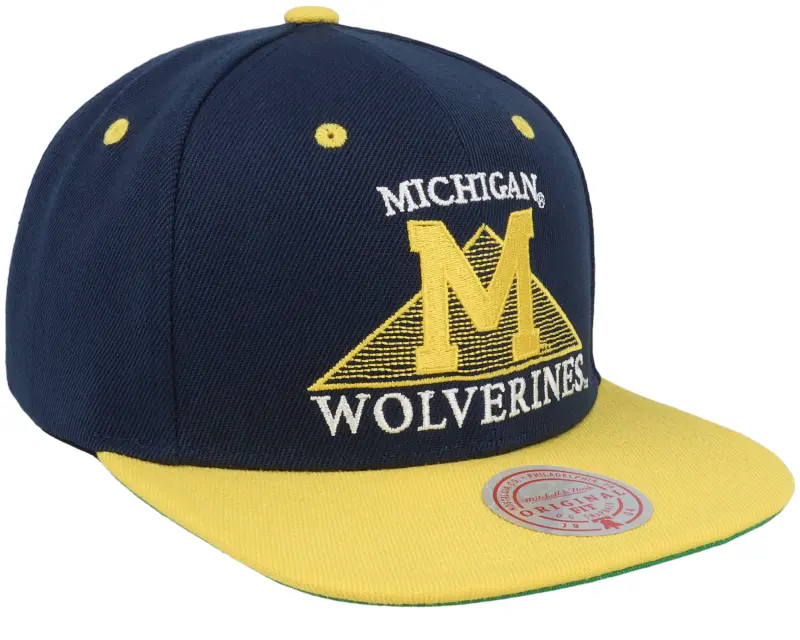 Mitchell & Ness Michigan Wolverines Monument Blue Snapback online