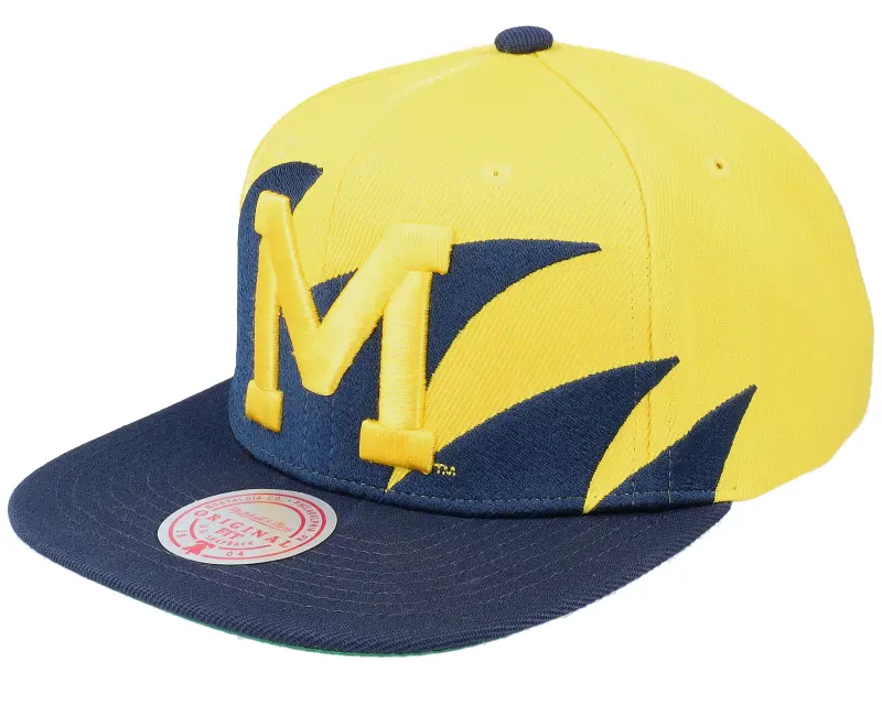 Mitchell & Ness Michigan Wolverines Sharktooth Yellow/Navy Snapback online