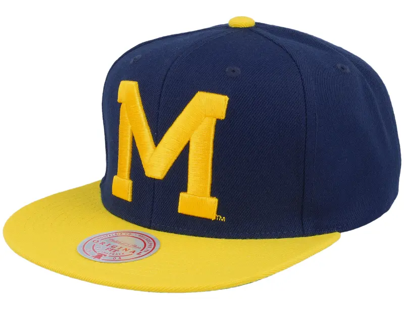 Mitchell & Ness Michigan Wolverines Team 2 Tone 2.0 Navy/Yellow Snapback online