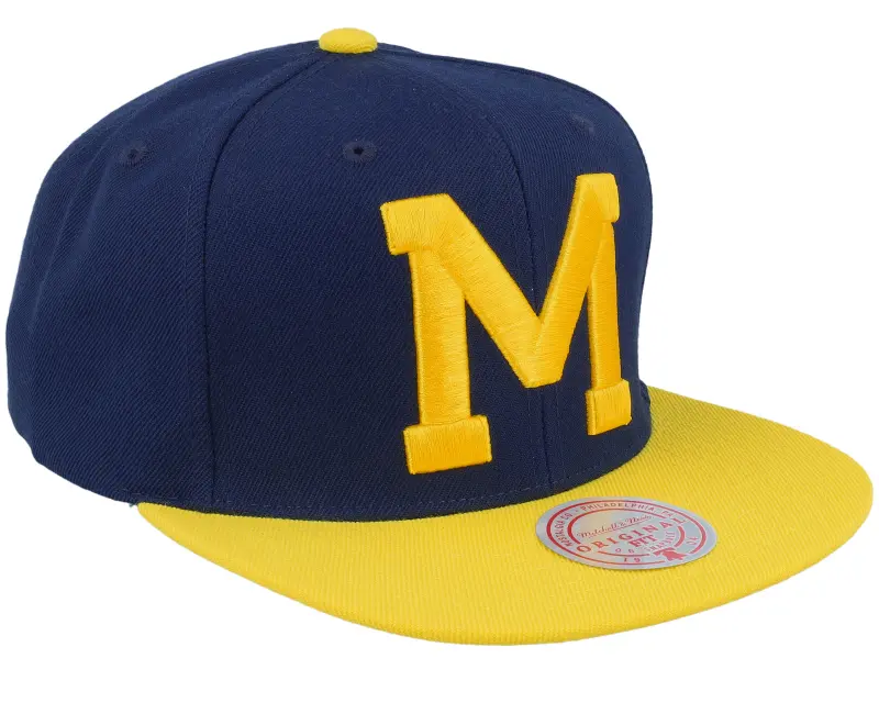 Mitchell & Ness Michigan Wolverines Team 2 Tone 2.0 Navy/Yellow Snapback online