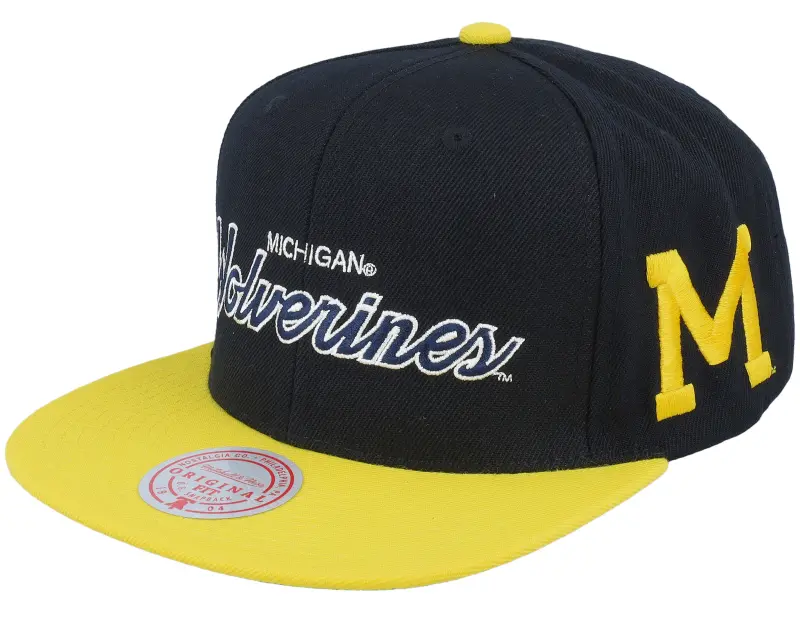 Mitchell & Ness Michigan Wolverines Team Script 2.0 Black Snapback online