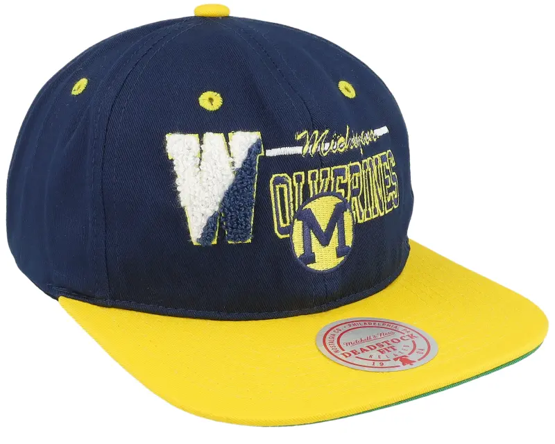 Mitchell & Ness Michigan Wolverines Varsity Letter Blue/Yellow Snapback online