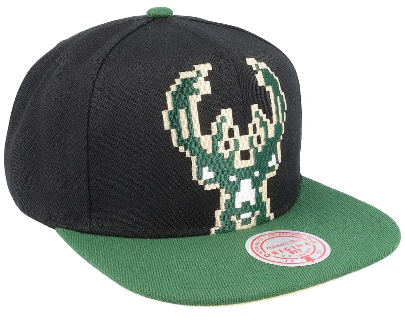 Mitchell & Ness Milwaukee Bucks 8 Bit Xl Black/Green Snapback online
