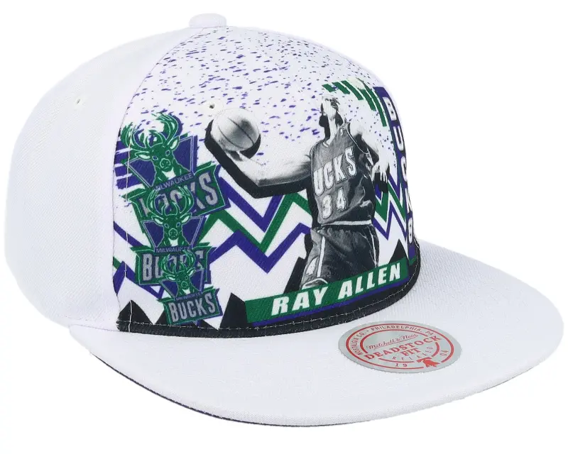 Mitchell & Ness Milwaukee Bucks 90’s Playa Ray Allen White Snapback online