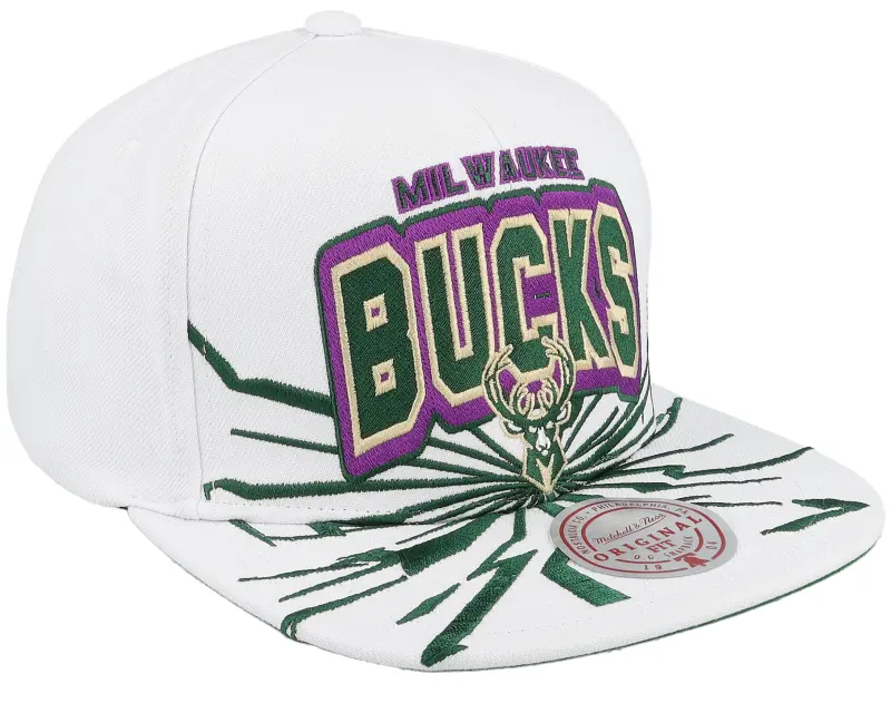 Mitchell & Ness Milwaukee Bucks Aftershock White Snapback online