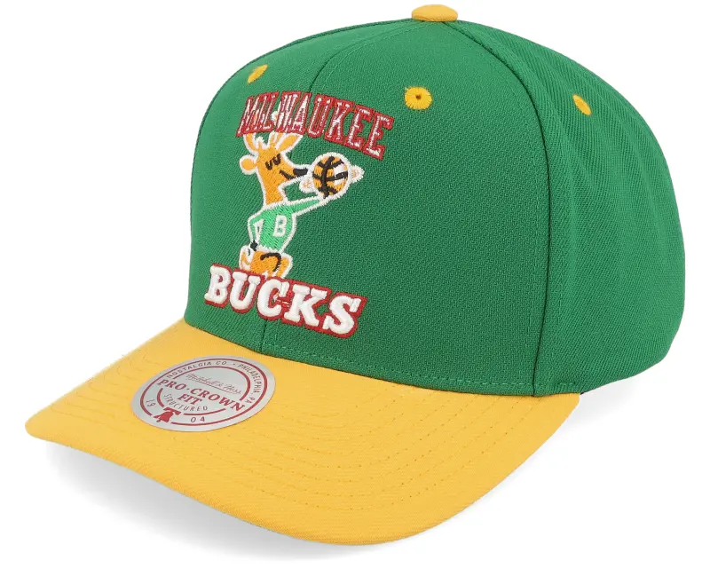 Mitchell & Ness Milwaukee Bucks All In 2.0 Pro Green/Yellow Adjustable online