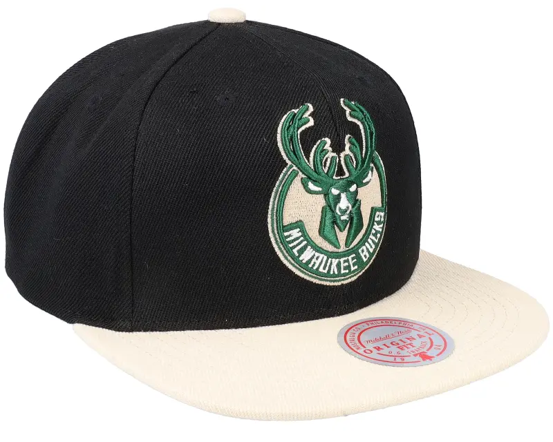 Mitchell & Ness Milwaukee Bucks Core Basics Black/tan Snapback online