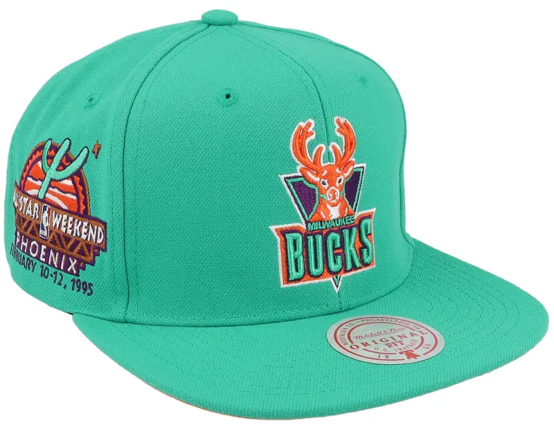 Mitchell & Ness Milwaukee Bucks Desert Green Teal Snapback online