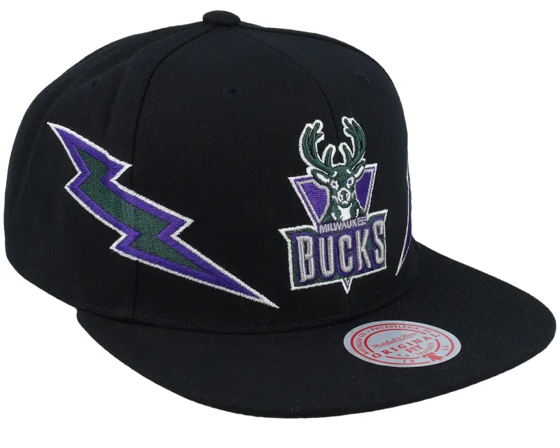 Mitchell & Ness Milwaukee Bucks Double Trouble Black Snapback online