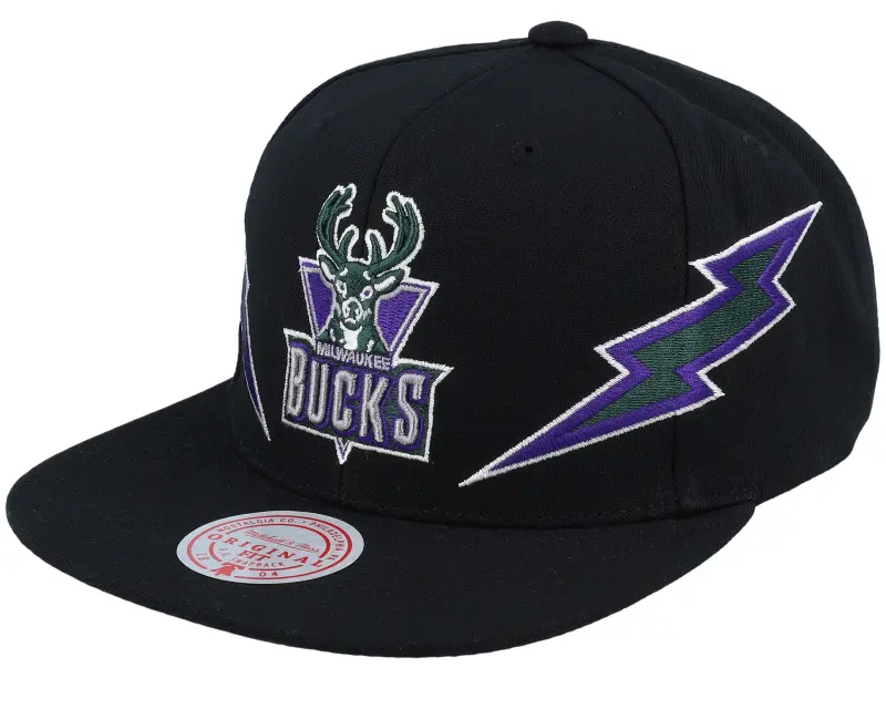Mitchell & Ness Milwaukee Bucks Double Trouble Black Snapback online