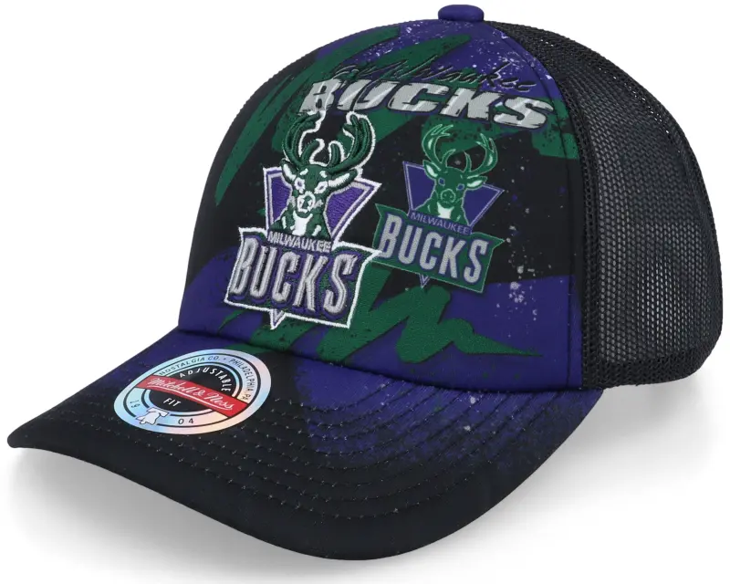 Mitchell & Ness Milwaukee Bucks Hyper Black Trucker online