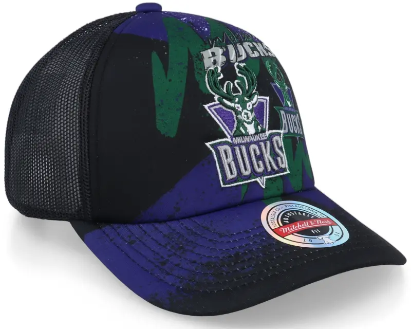 Mitchell & Ness Milwaukee Bucks Hyper Black Trucker online