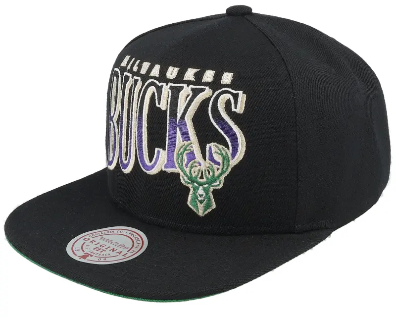 Mitchell & Ness Milwaukee Bucks Line Work Black Snapback online