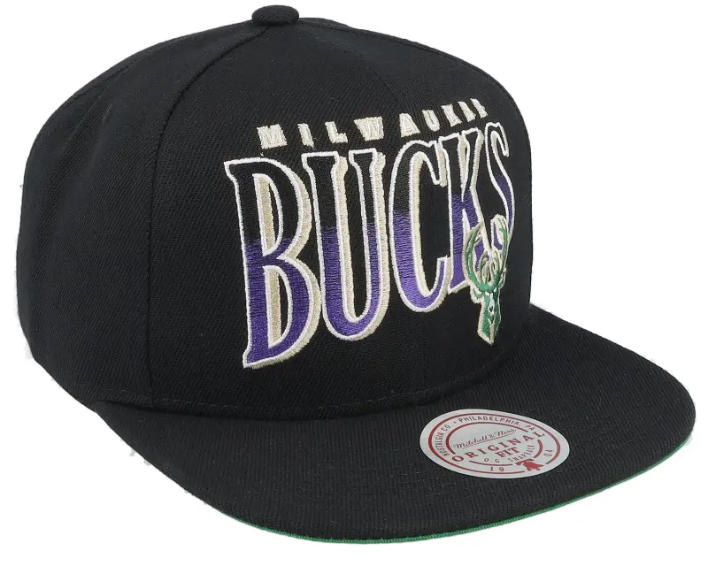 Mitchell & Ness Milwaukee Bucks Line Work Black Snapback online