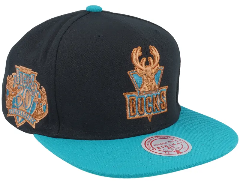 Mitchell & Ness Milwaukee Bucks Make Cents Black/Teal Snapback online
