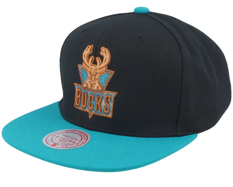 Mitchell & Ness Milwaukee Bucks Make Cents Black/Teal Snapback online