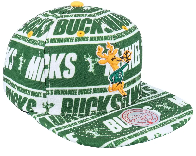 Mitchell & Ness Milwaukee Bucks Meat Paper Green Snapback online