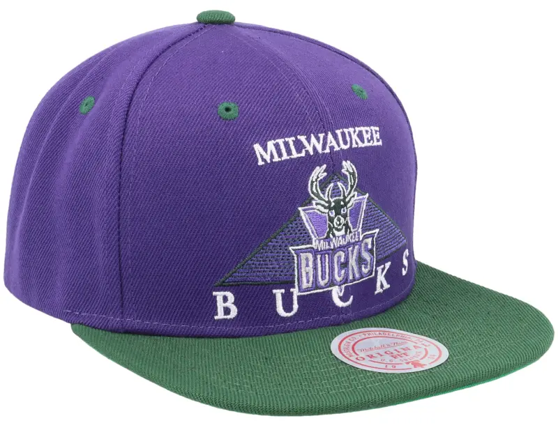 Mitchell & Ness Milwaukee Bucks Monument Purple/Green Snapback online
