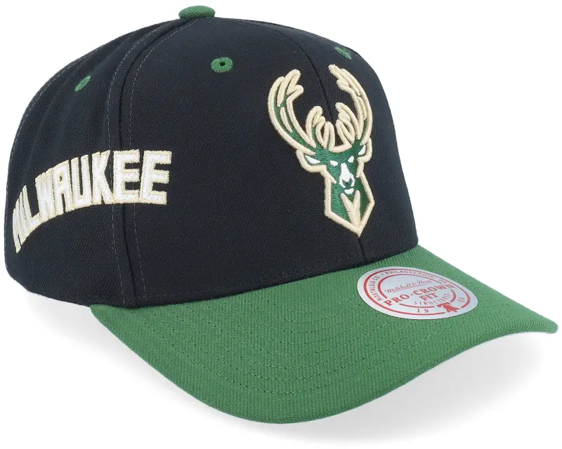 Mitchell & Ness Milwaukee Bucks Overbite Pro Black/Green Adjustable online