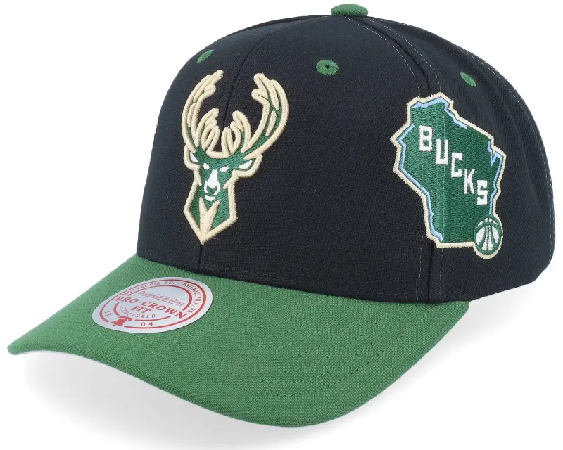 Mitchell & Ness Milwaukee Bucks Overbite Pro Black/Green Adjustable online