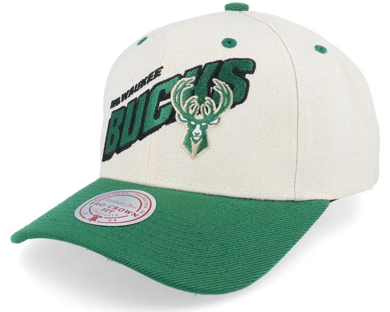 Mitchell & Ness Milwaukee Bucks Retro Type Pro Off White/Green Adjustable online