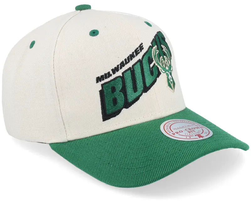 Mitchell & Ness Milwaukee Bucks Retro Type Pro Off White/Green Adjustable online
