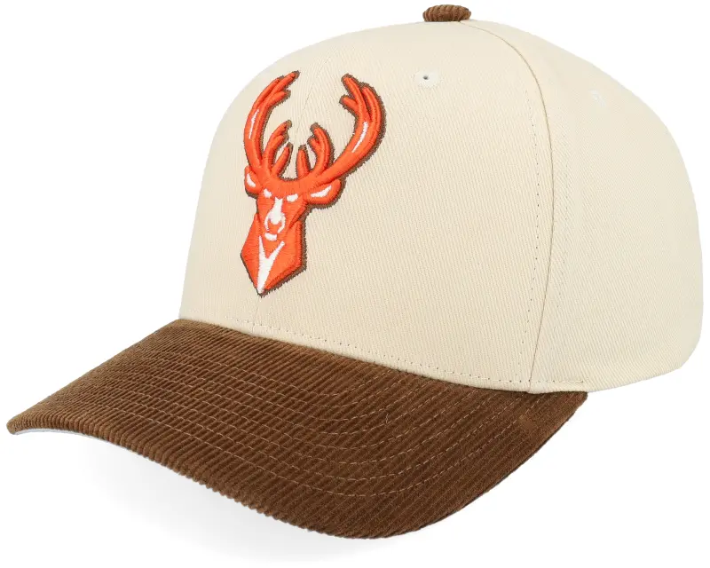 Mitchell & Ness Milwaukee Bucks Tawny Pro Crown Cream/Brown A-Frame Adjustable online
