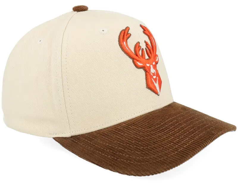 Mitchell & Ness Milwaukee Bucks Tawny Pro Crown Cream/Brown A-Frame Adjustable online
