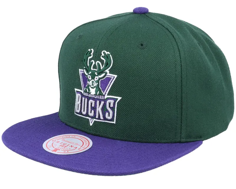 Mitchell & Ness Milwaukee Bucks Team 2 Tone Green/Purple Snapback online