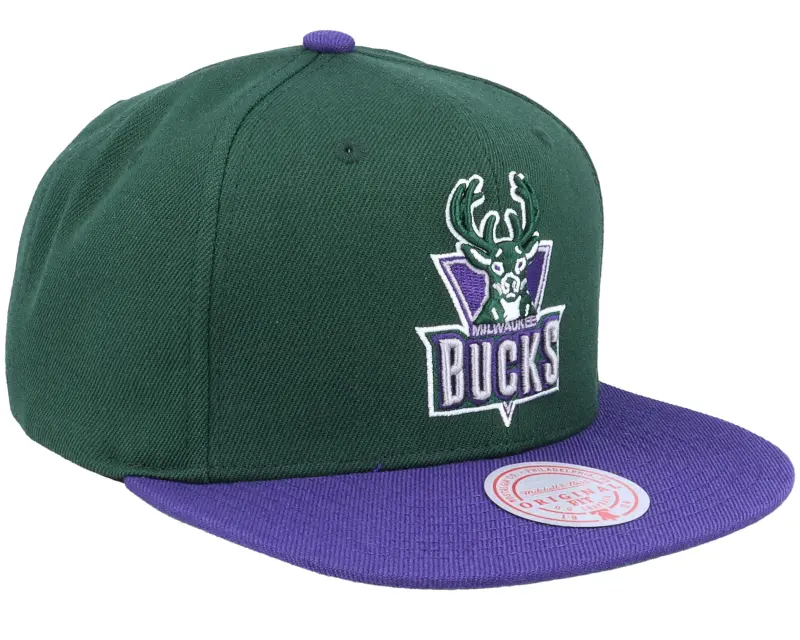 Mitchell & Ness Milwaukee Bucks Team 2 Tone Green/Purple Snapback online